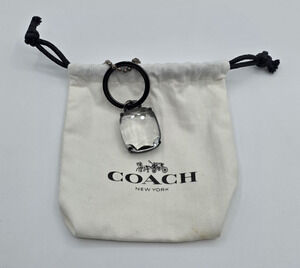 Vintage Coach Y2K Oversized Clear Lucite Faceted Gem Bag Charm Keychain RARE